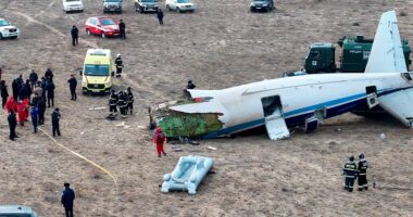 Azerbaijan Airlines plane headed to Russia crashes hundreds of miles off course, dozens feared dead