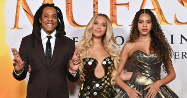 Beyonce and Jay-Z put on united front and bring Blue Ivy, 12, onto red carpet too in defiant act 24 hours after rapper was accused of raping girl, 13, with Diddy