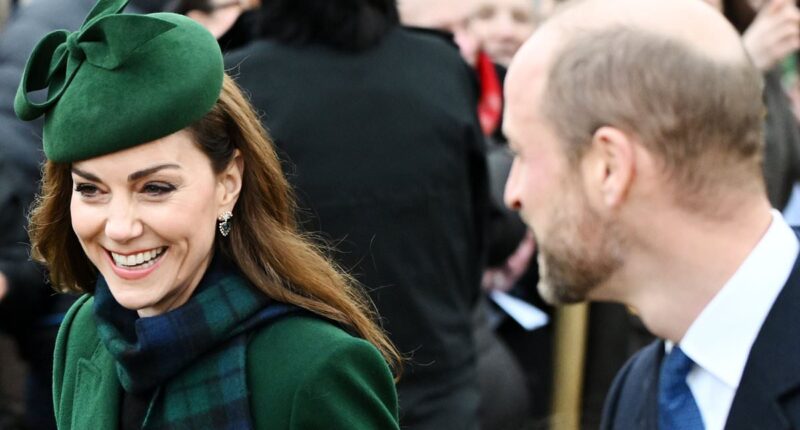 Body language expert reveals Prince William continues to 'cherish and protect' Kate Middleton during Christmas Day appearance - as he 'ignites a smile' from his wife