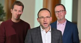 Ahead of the Budget delivery on Tuesday evening, Greens housing spokesman Max Chandler-Mather slammed the $9.3billion surplus as evidence of 'how little Labor cares about the housing crisis'