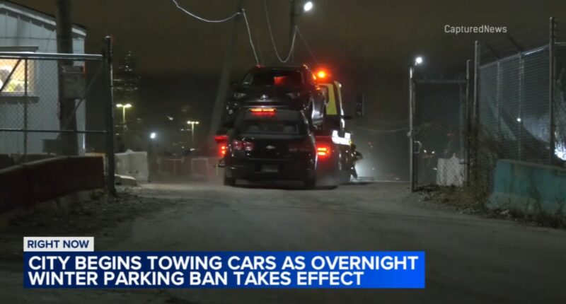 Chicago winter overnight parking ban in effect with city towing cars to pound