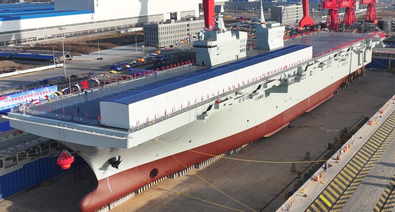 China unveils world's largest amphibious warship