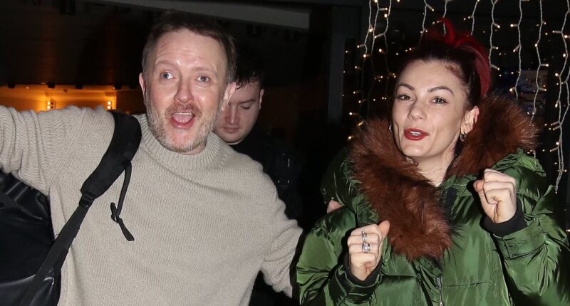 Chris McCausland and Dianne Buswell beam as they leave hotel alongside fellow Strictly stars after he admitted to feeling 'emotional' and 'worn down'