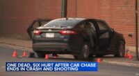 Cicero car chase ends in shooting crash in Chicago with 1 dead, 6 injured at Roosevelt and Cicero in Lawndale