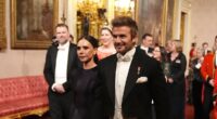 David and Victoria Beckham join royals and dignitaries at King's glittering state banquet for the Emir of Qatar - as Camilla pays tribute to the late Queen Elizabeth