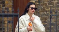 Dua Lipa flashes huge engagement ring after Callum Turner's romantic proposal as she goes makeup free for hot yoga session