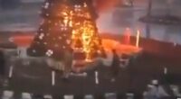 Fears for Christians in Syria as Christmas tree is burned down in first major sign the religious minority will be targeted after the fall of Assad - prompting protests in Damascus