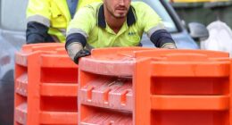 The Budget is setting aside $90.6million to boost the number of skilled workers in the construction sector (pictured are construction workers at Parramatta in Sydney's west)