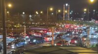 Fights break out after motorists get stuck in shopping centre car park for FIVE hours in hellish traffic jam