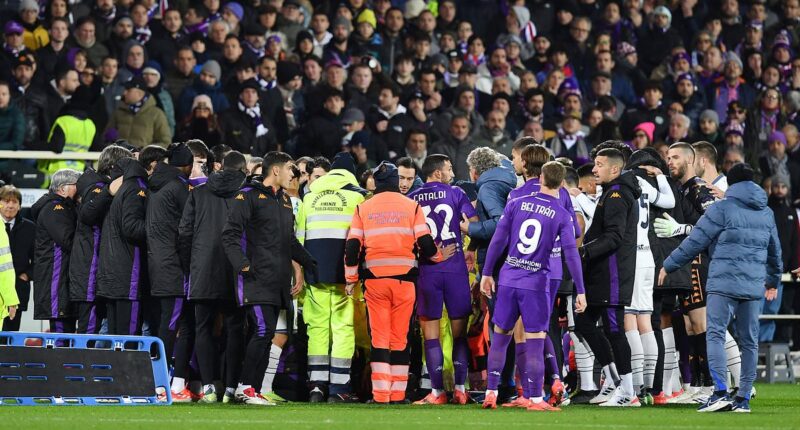 Fiorentina star Edoardo Bove 'under sedation in intensive care' after collapsing on the pitch in Serie A match with Inter Milan, with players in tears as ambulance rushed midfielder to hospital