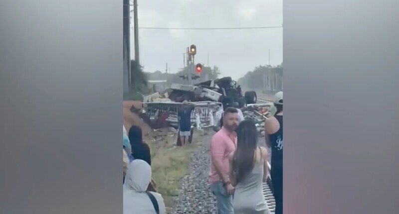 Florida train slams into fire truck, leaving firefighters, passengers injured