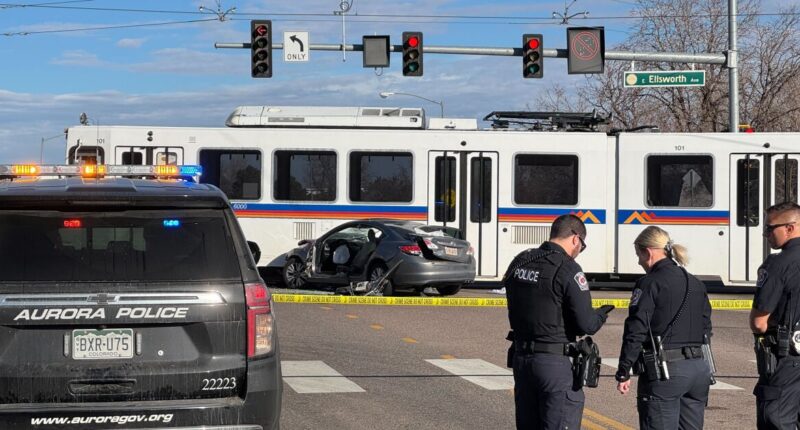 Four hospitalized after shooting suspect flees from scene, crashes into RTD light rail in Aurora on Christmas