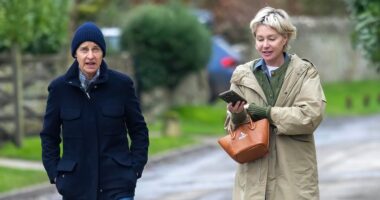 From California to the Cotswolds: Ellen DeGeneres and wife Portia de Rossi step out together for first time since their multi-million pound farmhouse in English countryside was hit by flooding