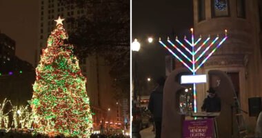 Holiday events held across Chicago area to celebrate Christmas Day, first day of Hanukkah