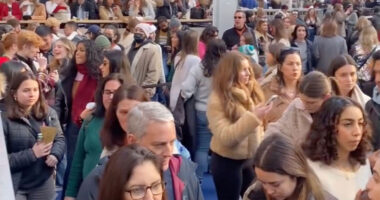 Holiday market slammed as ‘9th circle of hell’ as woman rages about massive crowds and 2-hour line just to get a drink