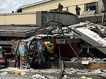 Horror new footage shows the carnage and devastation in Pacific island nation after 7.3 earthquake struck leaving one person dead amid fears the death toll will climb