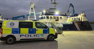 Human remains found inside small plane pulled from the sea off the coast of Scotland