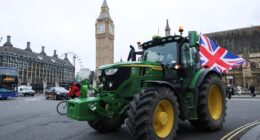 Hundreds of farmers descend on central London in mass tractor protest over Labour’s ‘devastating’ inheritance tax hikes