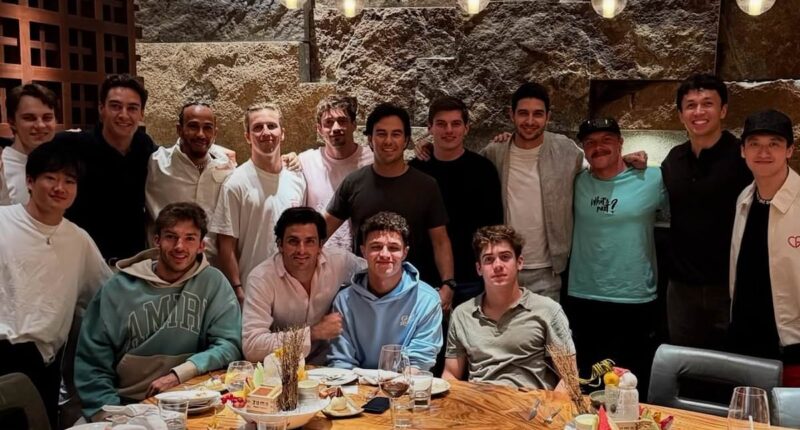 Inside Formula One's VERY awkward end of season dinner: Max Verstappen and George Russell pictured together for the first time since 'bullying' row... as Lando Norris lifts lid on frosty meal in Abu Dhabi