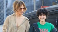 Jennifer Lopez  bonds with teenage child Emme as they shop at Los Angeles flea market