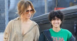 Jennifer Lopez  bonds with teenage child Emme as they shop at Los Angeles flea market