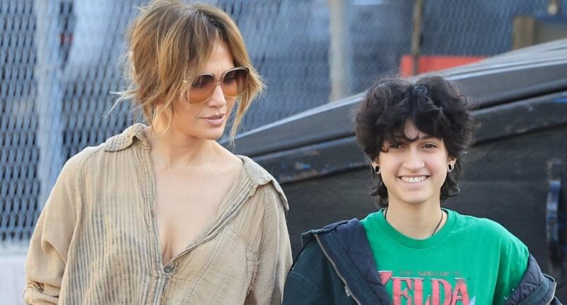 Jennifer Lopez  bonds with teenage child Emme as they shop at Los Angeles flea market