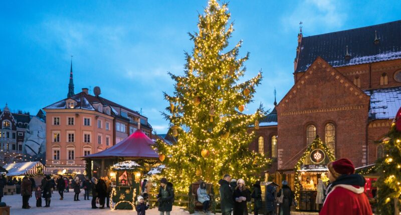 Latvia claims to have displayed the world's first Christmas tree in 1510 adorned with artificial roses