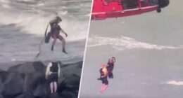 Missing Florida jet skier found clinging to rocks off St. Lucie Inlet in dramatic rescue: video