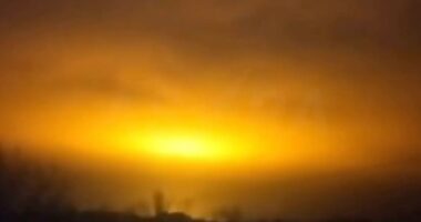 Moment Ukraine drone strike on Putin’s oil depot sparks ‘doomsday’ explosion lighting up the night across Russian town