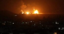 Moment airstrike explosions light up sky over Syria as Israel hits military bases to destroy Assad-regime helicopters