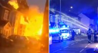 Moment terraced house in Ilford is blown to bits in HUGE explosion – as 60 firefighters battle to put out blaze