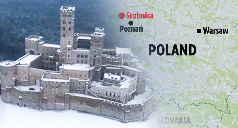 Mysterious medieval castle built in middle of frozen lake in Poland…& no one knows who owns it or how they finished it