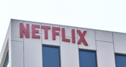 The Netflix Building on Sunset Blvd in Hollywood, California.