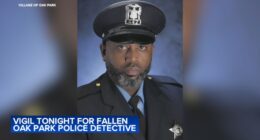 Oak Park shooting: Candlelight vigil honors fallen Police Detective Allan Reddins; Chicago man Jerell Thomas accused of murder