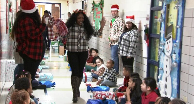 Operation Santa: 120 Chicago International Charter School Basil campus students get Christmas gifts in Back of the Yards, Chicago