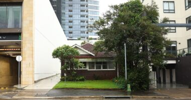 The only single-storey house left on Walker Street in Rhodes. The owner has refused to sell to developers because they wouldn't give her $20million