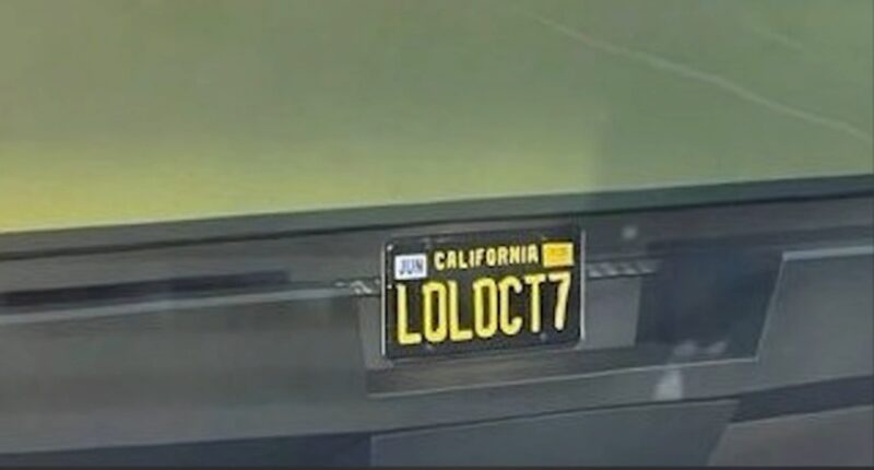 Personalized California license plate wasn't mocking Oct. 7 attack, family says