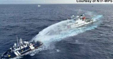 Philippines says China's coast guard blasts water cannon and sideswipes patrol vessel