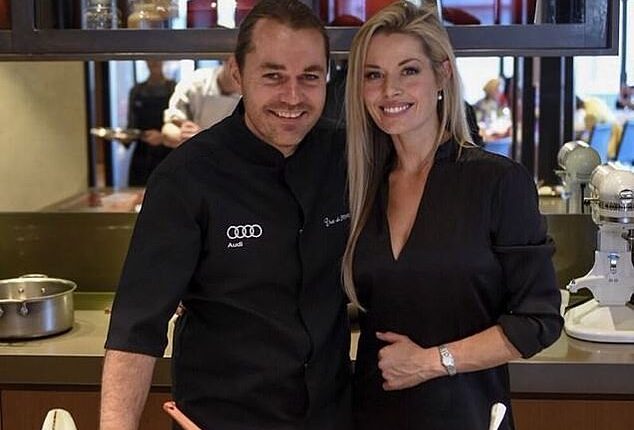 Family arrangement: Shannon Bennett (left) has revealed that he cares for his six children full time. The celebrity chef, who rose to fame on MasterChef Australia, shares the brood with actress Madeleine West (right)