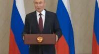 Sickly Putin’s twitching jelly legs return as he uncontrollably fidgets during mad speech reigniting health rumours