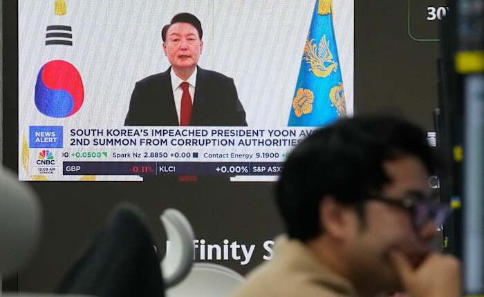 South Korean authorities seek warrant to detain impeached President Yoon in martial law probe