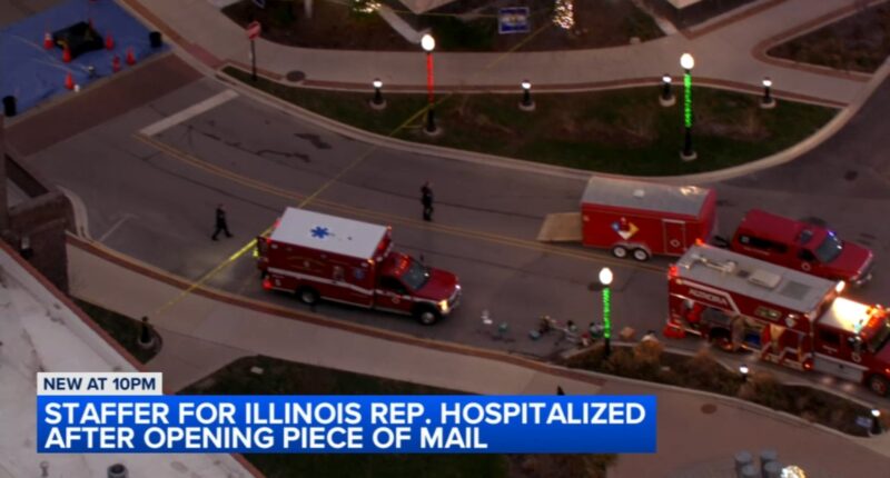 State Rep. Barbara Hernandez's staffer sickened, hospitalized after opening mail at Aurora, Illinois office at at Benton and Stolp