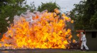 Ten tons of cocaine worth £200m set ablaze in Dominican Republic in massive victory in war on drug gangs