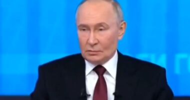 Tense moment fearless Brit journalist risks Putin’s wrath telling him ‘you’re weaker than Trump’ in face-to-face attack