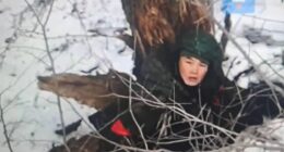 Terrified North Korean soldier stares down Ukrainian drone after being sent to die in icy trenches 4,000 miles from home