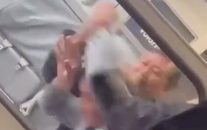 Terrifying moment passengers wrestle plane hijacker who tried to storm cockpit & open plane door