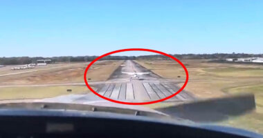 Terrifying moment two planes collide on airport runway as pilots scream ‘no!’ and deafening crash is heard