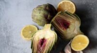 artichokes and lemon halves