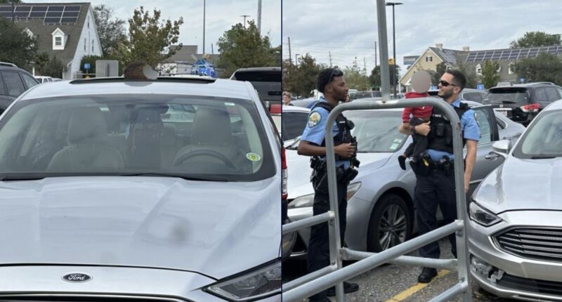 Toddler saved trying to climb out car sunroof, mom arrested