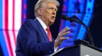 President-elect Donald Trump is seen here at AmericaFest on December 22 in Phoenix. Trump's speech largely echoed the rhetoric he used on the campaign trail.